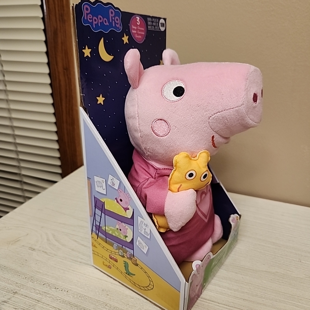 Peppa Pig Peppa’s Bedtime Lullabies Singing Plush Doll with Teddy Bear Sleep Toy - Picture 2 of 4